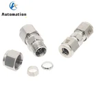 Переходник для трубы 3, 4, 6, 8, 10, 12 мм, 18, 14, 38, 12 дюйма, OD, 304 SS, нержавеющая сталь, двойной наконечник, соединитель, адаптер