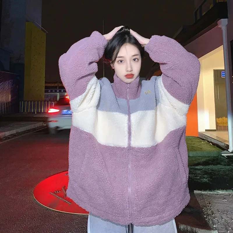 

Шуба женская из искусственного меха оверсайз, в стиле Харадзюку, зимняя, 2021