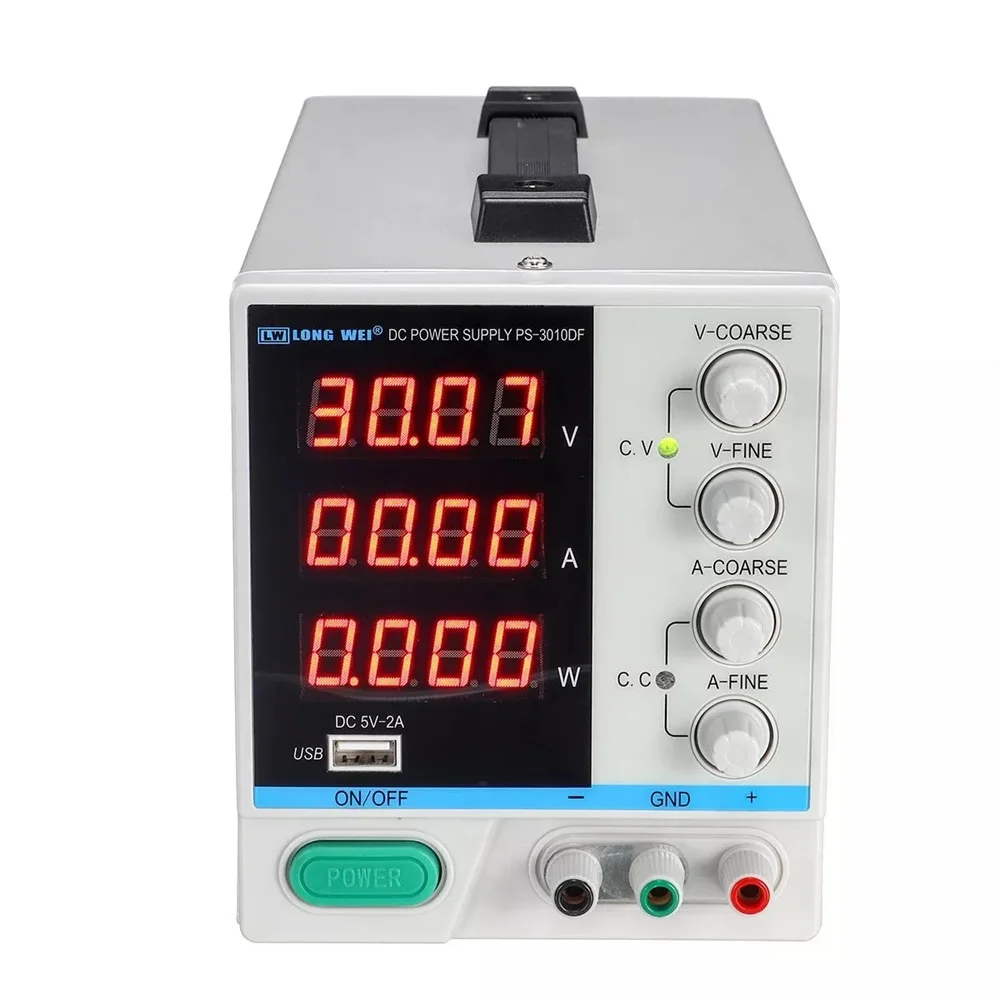 LONG WEI PS-3010DF Adjustable LED Digital Display DC Power Supply 110V/220V 30V 10A Switching Regulated 5V 2A USB | Обустройство дома
