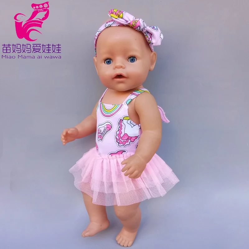 

Doll unicorn pattern dress with bow for 18 inch girl doll pink dress with bow