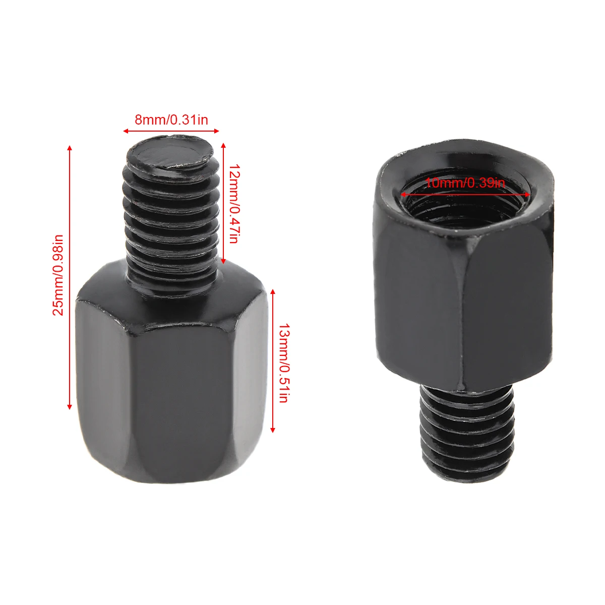 Винт для зеркала заднего вида 1 шт. 10 мм 8 винт мотоцикла резьба адаптера болт