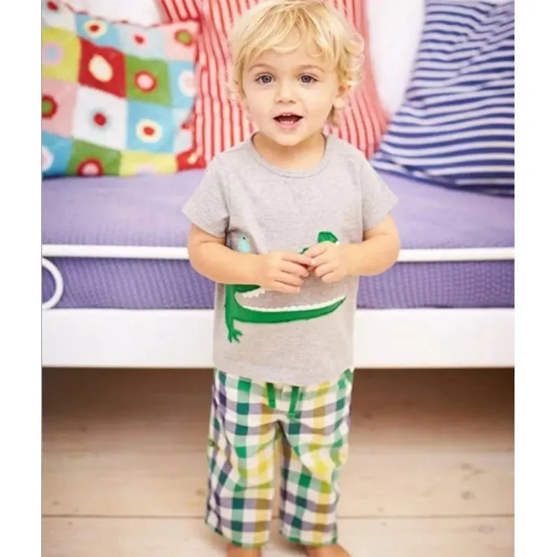 Комплект одежды для маленьких мальчиков Летние повседневные топы с короткими