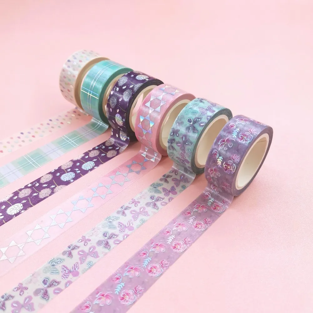 6 шт./компл. Маскировочная лента из серебряной фольги Васи-лента для дома и сада в