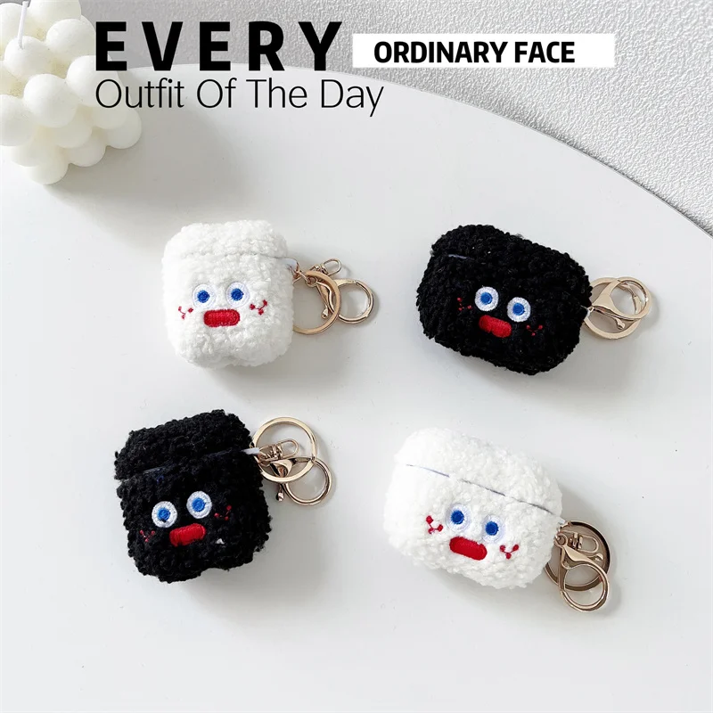 

Cartoon Embroidery Fuzzy Earphone Cases For Apple Airpods 1 2 3 Cover Cute Silicone Headphones Case Box For Airpods Pro Fundas