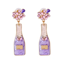 vintage baroque diamond vase drop earrings for women flower dangle earrings 2021 baroque jewelry y2k