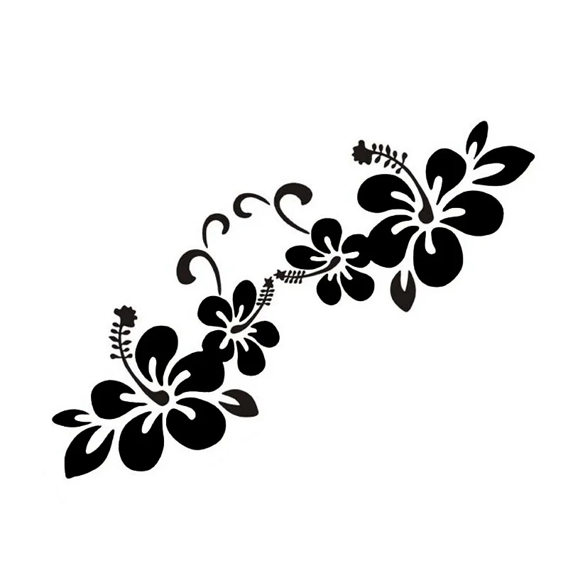 

14*10CM Plants FLOWER Decal Stickers Cover Scratches Special Fun Casual Body Car Sticker Black/Silver CT-549
