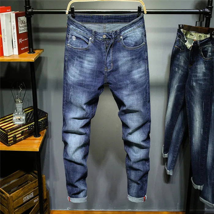 Новинка весна-осень 2020 модные эластичные мужские облегающие брюки классические