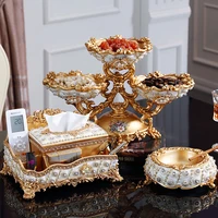 european resin diamond fruit dish dried fruit soup dish tissue box ornaments home living room table facilities decoration craft