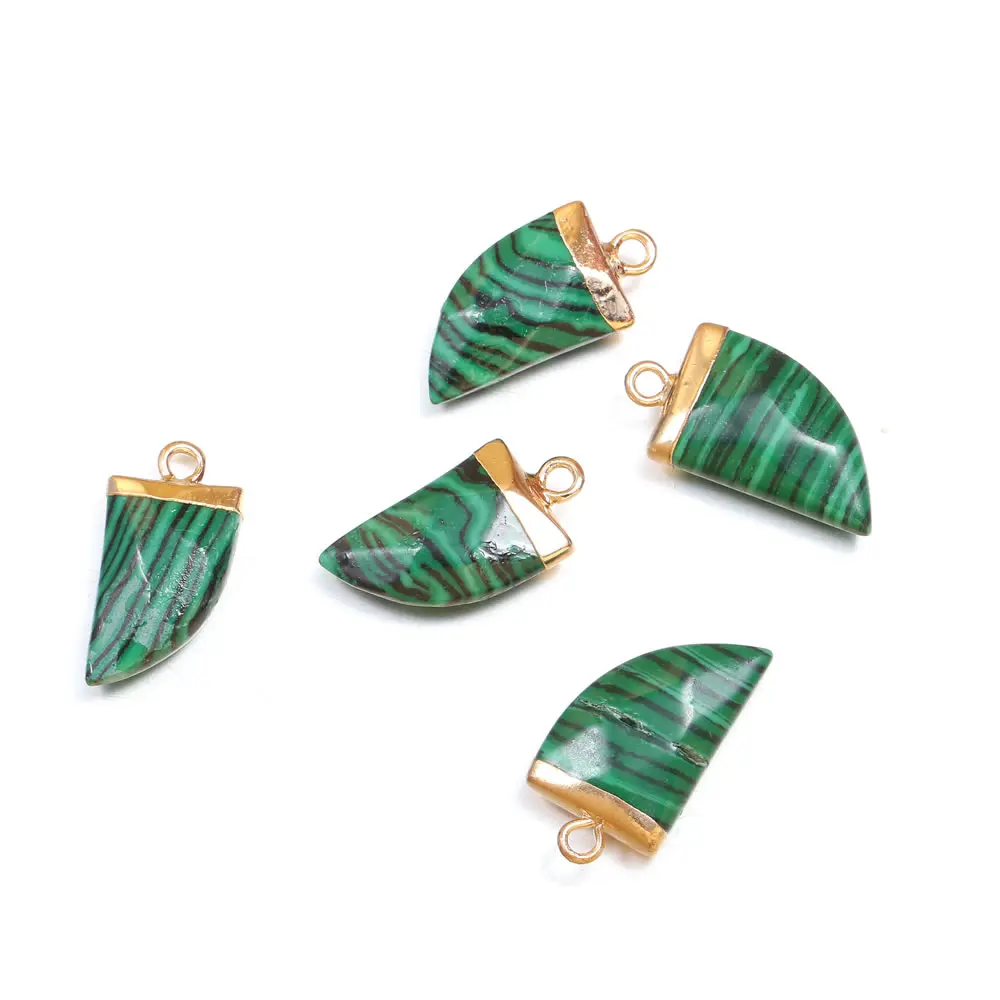 

Wholesale Natural Stone Pendants Knife Shape Lapis Lazuli Malachite Charms for Fashion Jewelry Making Necklace Earrings Crafts