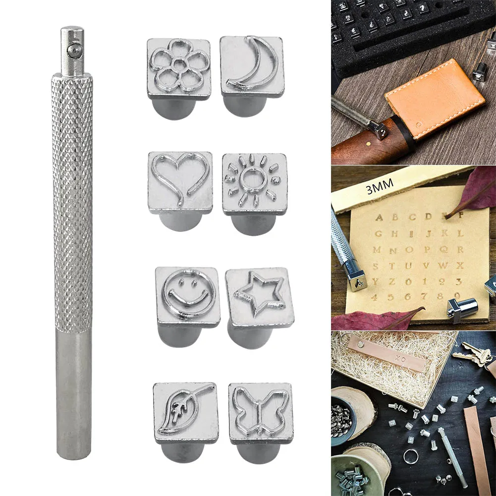 Горячая удар стержень инструменты комплект DIY кожа печать графика прочный сплав
