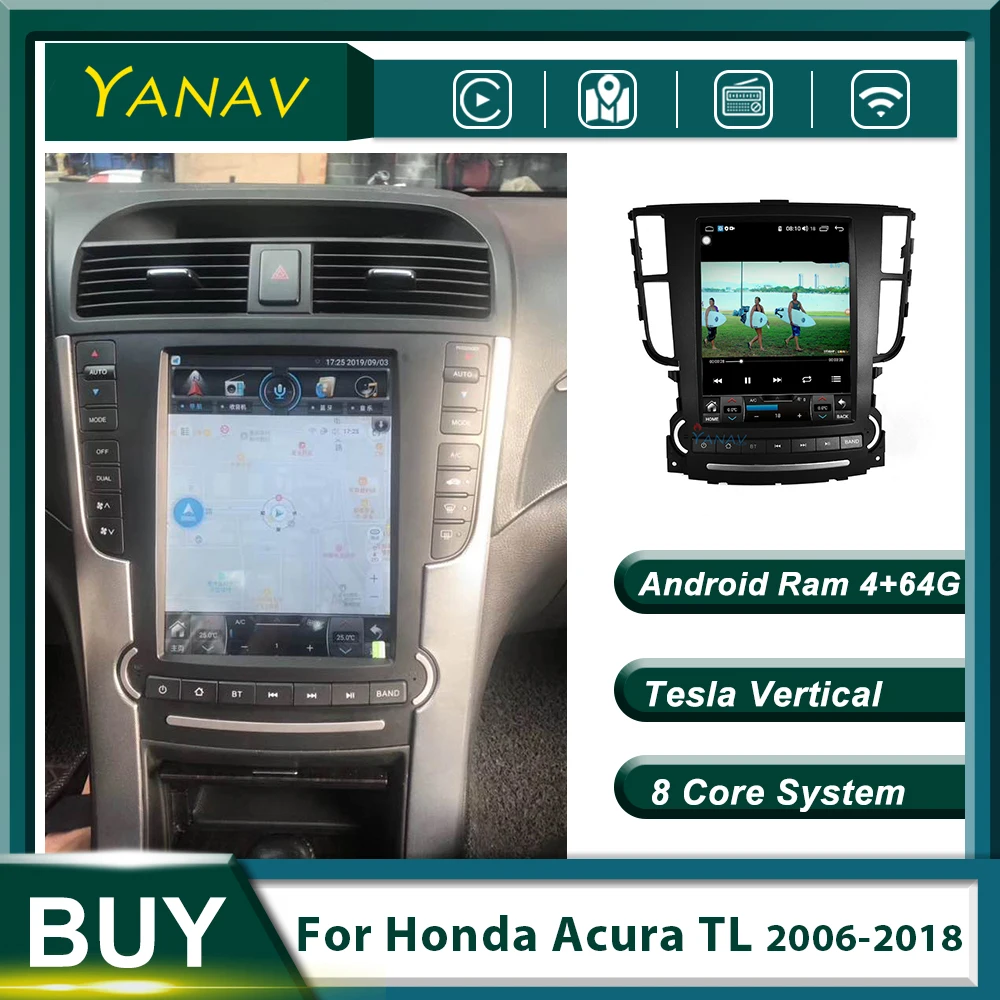 

Tesla car multimedia player for-Honda-acura TL 2006-2018 car stereo GPS navigation vertical screen car radio video DVD player