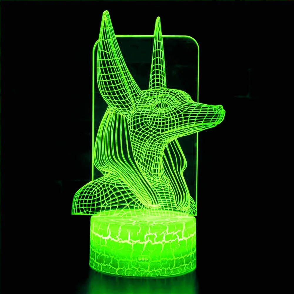 

3D night light for Halloween decoration background ornaments Ancient Egyptian Anubis Mythology Grim Reaper LED USB Table Lamp