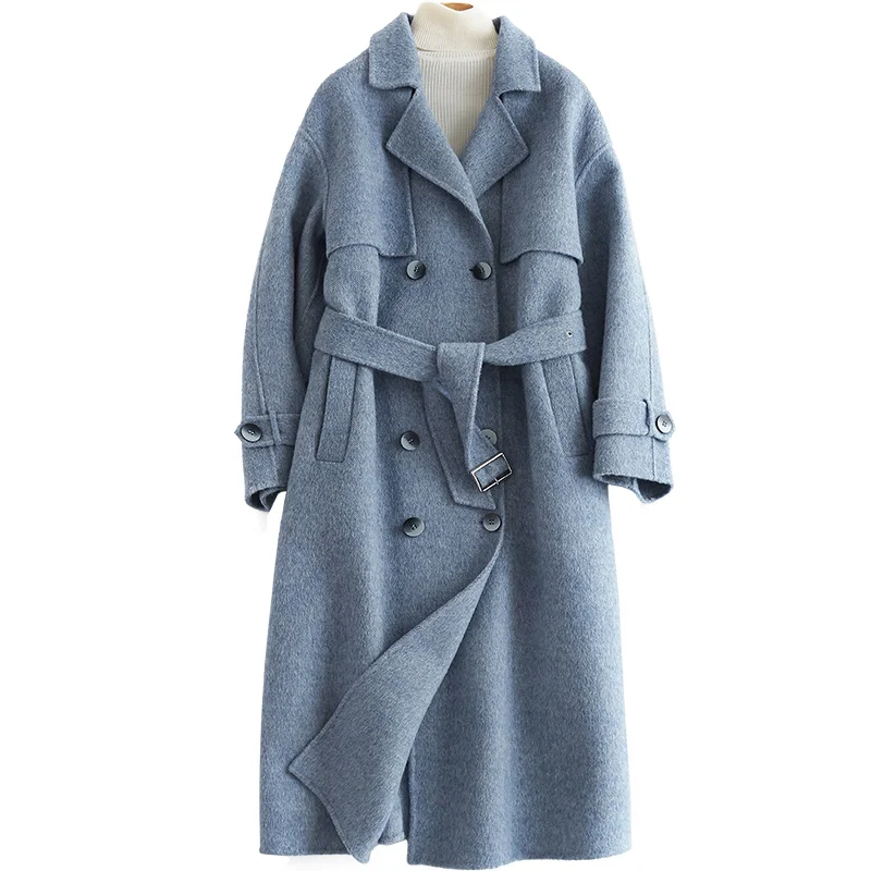 

Wool Fur Fashion Koeran Genuine Slim Coat Women Spring Autumn 2020 Double-sided Woolen Cloth Casacos Feminino Zjt738