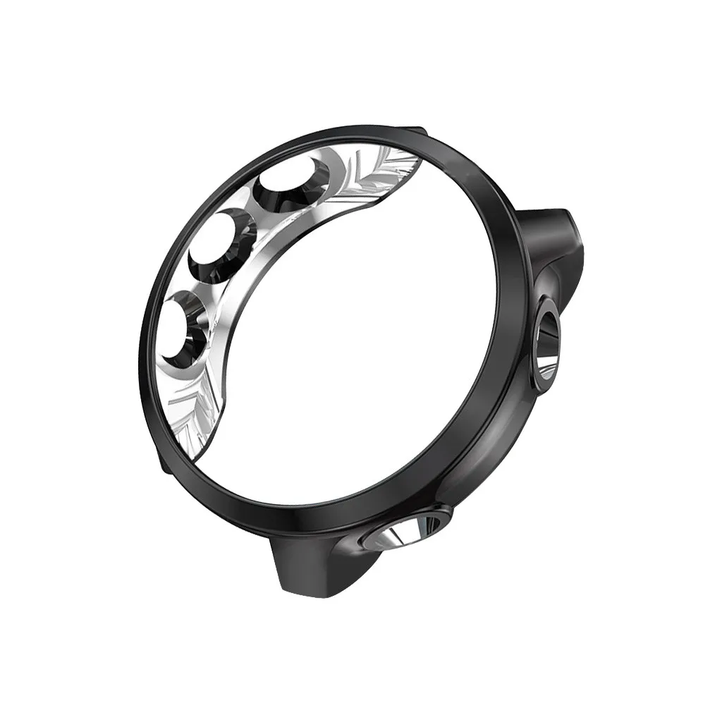 Черный Ультратонкий гальванический прозрачный чехол из ТПУ для Garmin Forerunner 245/245M - Цвет: Черный