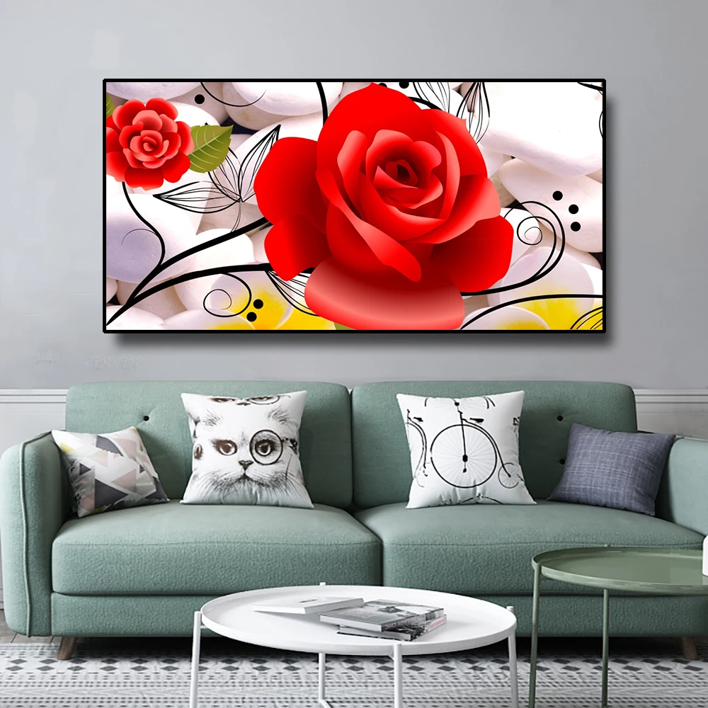 

Nordic Rose Canvas Painting Wall Art Poster And Print Wall Pictures For Living Room Decor Pictures On The Wall Cuadros Modernos