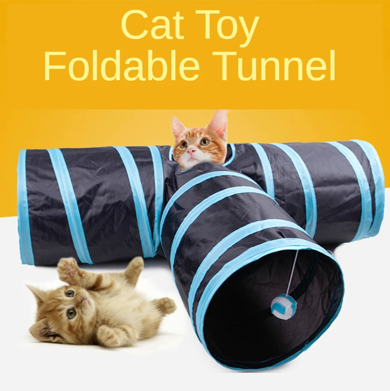 

Cat Toys Tunnel Tubes Kitten Playing Balls Collapsible Storage Pet Supplies Funny Toys Cat Accessories Dog Interactive Products