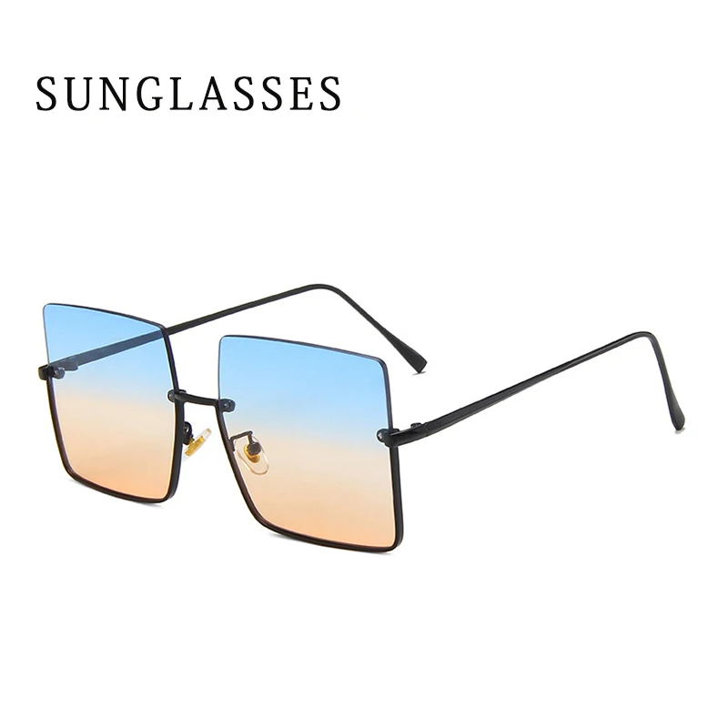 

Female Ins Half-Frame Metal Trim Sunglasses Trendy Retro Hong Kong Style Big Frame Sunglasses Gafas Retro Montura Grande