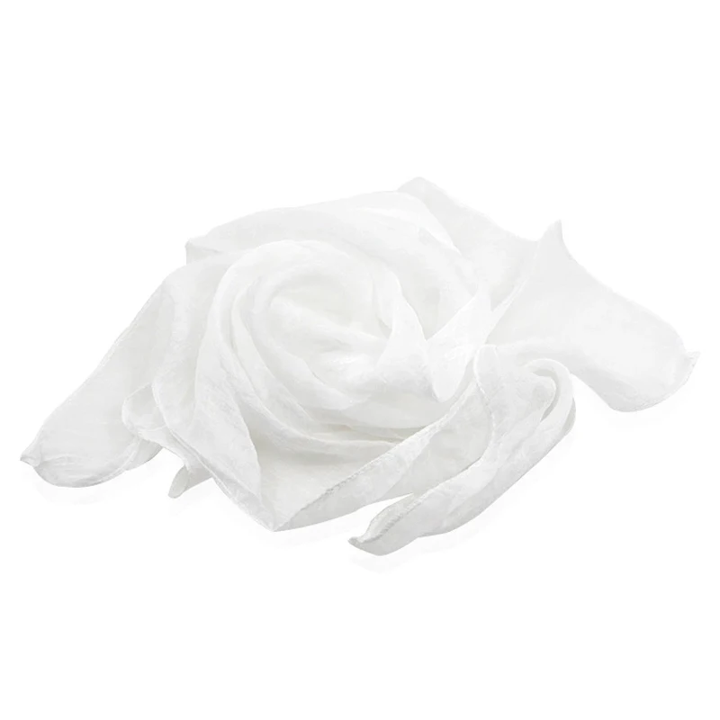 45cm White 45*45 см Волшебные трюки шелк измененный цвет мягкие шелковые шарфы сценический магический реквизит сценический платок уличная игра игрушки для детей - Цвет: 45cm White
