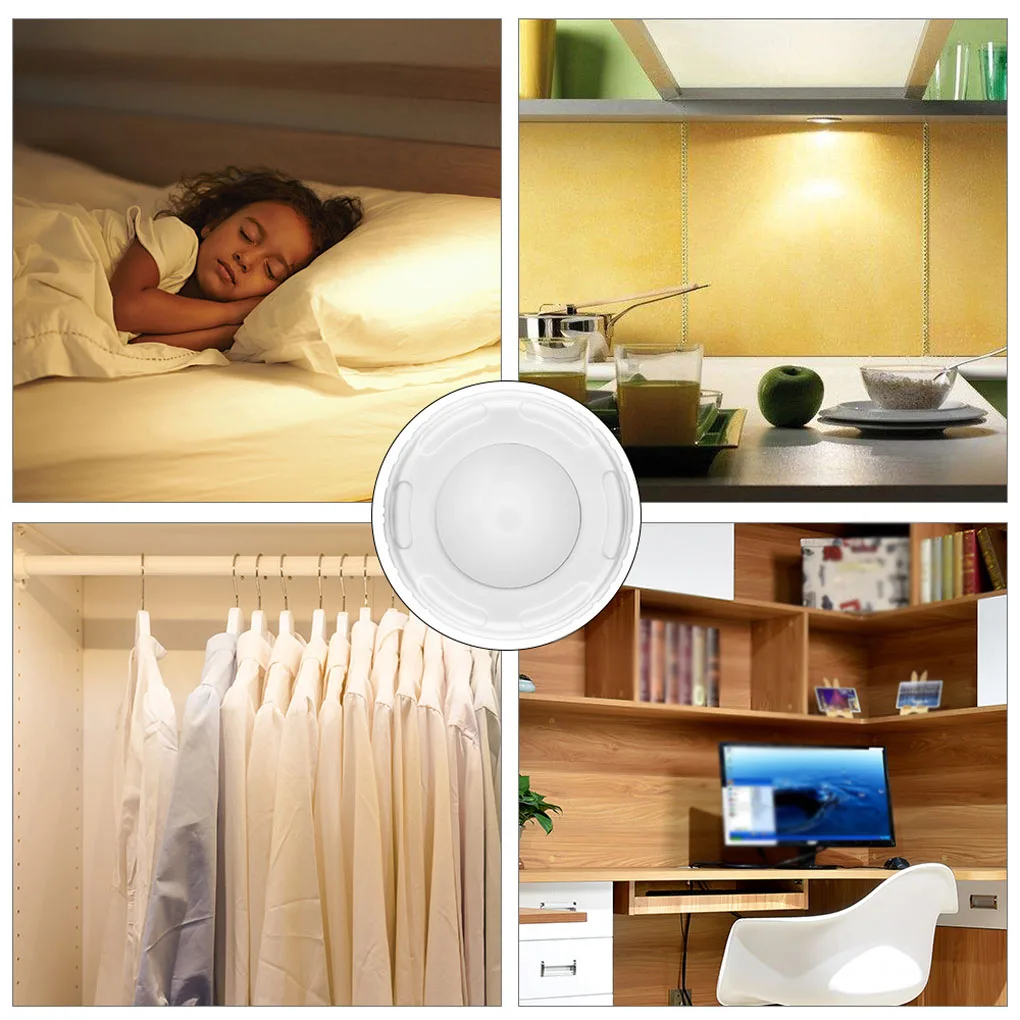 Настенный светильник с инфракрасным датчиком движения и клейкой подкладкой |