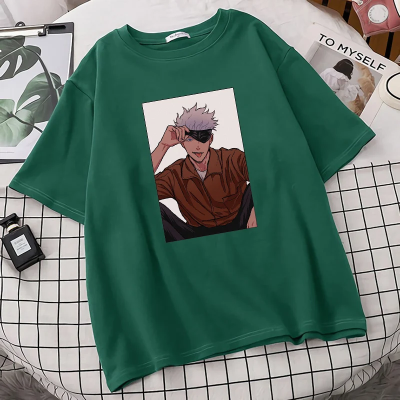 

Футболка женская оверсайз juyuksu Kaisen, повседневная хлопковая рубашка с круглым вырезом и короткими рукавами, креативная мягкая рубашка, лето ...