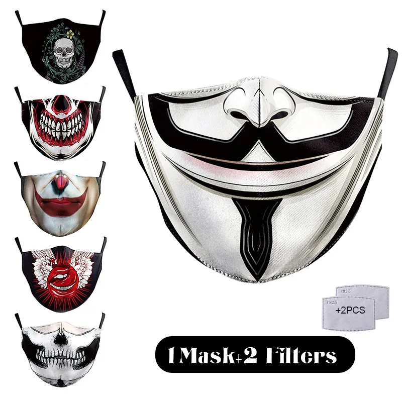 Маска для лица с забавным принтом модная маска унисекс защитой от гриппа рта