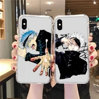 jujutsu kaisen anime gojo satoru phone case transparent for huawei honor a x v 9 8 10 20 i s max note pro mate lite