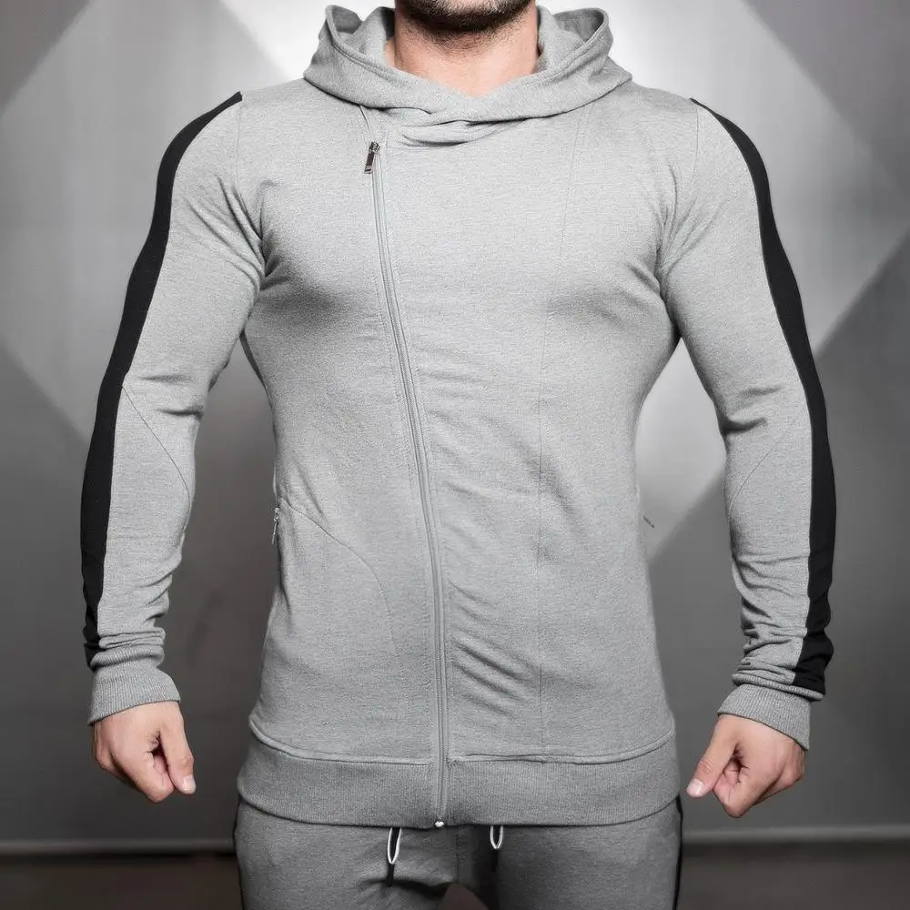 Семь Джо Для мужчин спортивные куртки с капюшоном Спортивная Фитнес Бодибилдинг толстовка на молнии