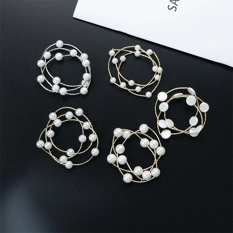 Женские многослойные браслеты с искусственным жемчугом вечерние белые