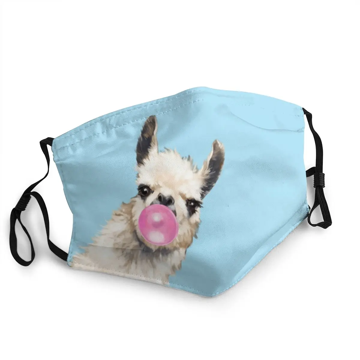 

Маска-респиратор для мужчин и женщин, многоразовая маска для лица с пузырьковой резинкой и ламой в синем цвете, с защитой от пыли