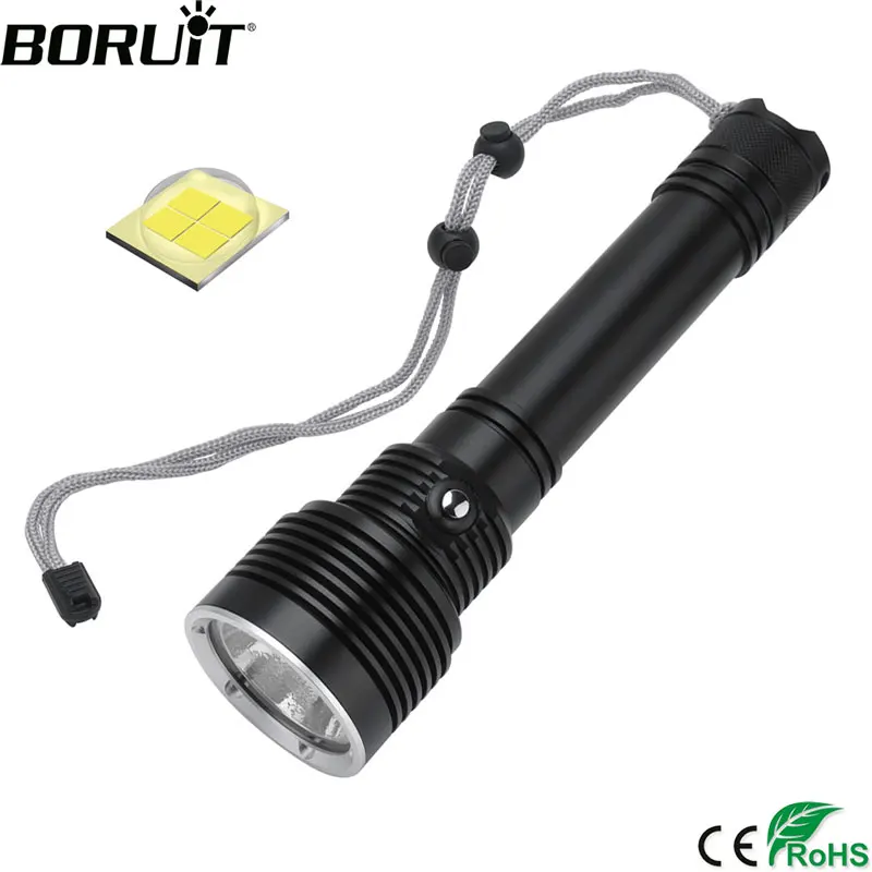 

BORUiT Original XHP70.2 LED Scuba Diving Flashlight 4000LM 5-Mode IP68 Underwater 50M Torches 26650 Dive Lamp Submarine Lantern