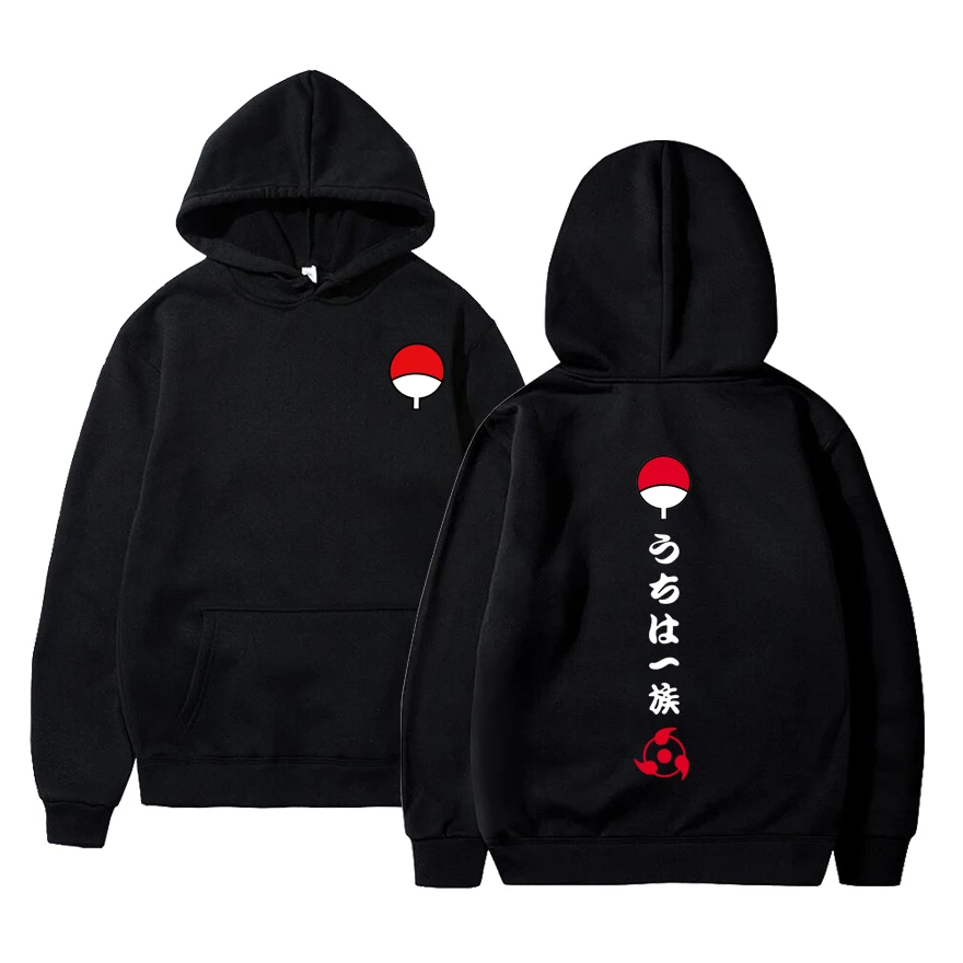 

Japanese Anime Hoodie Long Sleeve Sweatshirt Uchiha Sasuke Cartoon Clothes Oversized Hooded Jacket Autumn