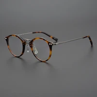 japanese handmade classic round optical glasses frame men acetate prescription eyeglasses women retro titanium myopia spectacles