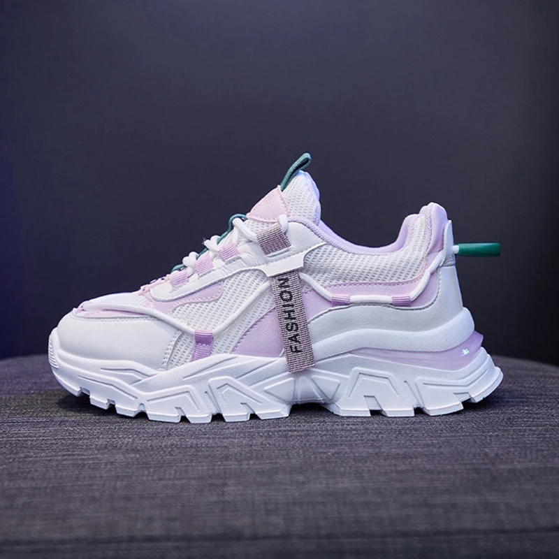 

Women Sneakers Fashion Spring 2021 Women Shoes Flats Platform Casual shoes For Women Mesh Comfortable Lace-Up Off White Shoes