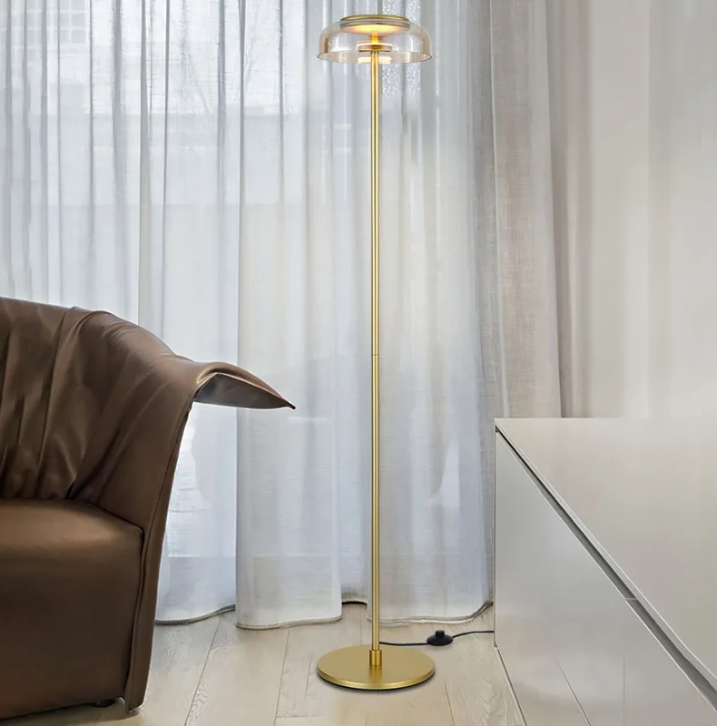 Стеклянная светодиодсветодиодный Напольная Лампа в стиле постмодерн светильник