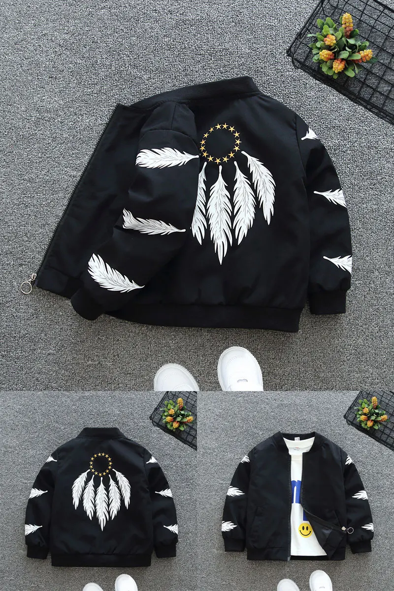 2021 Повседневная куртка с длинными рукавами и принтом для мальчиков девочек Сезон