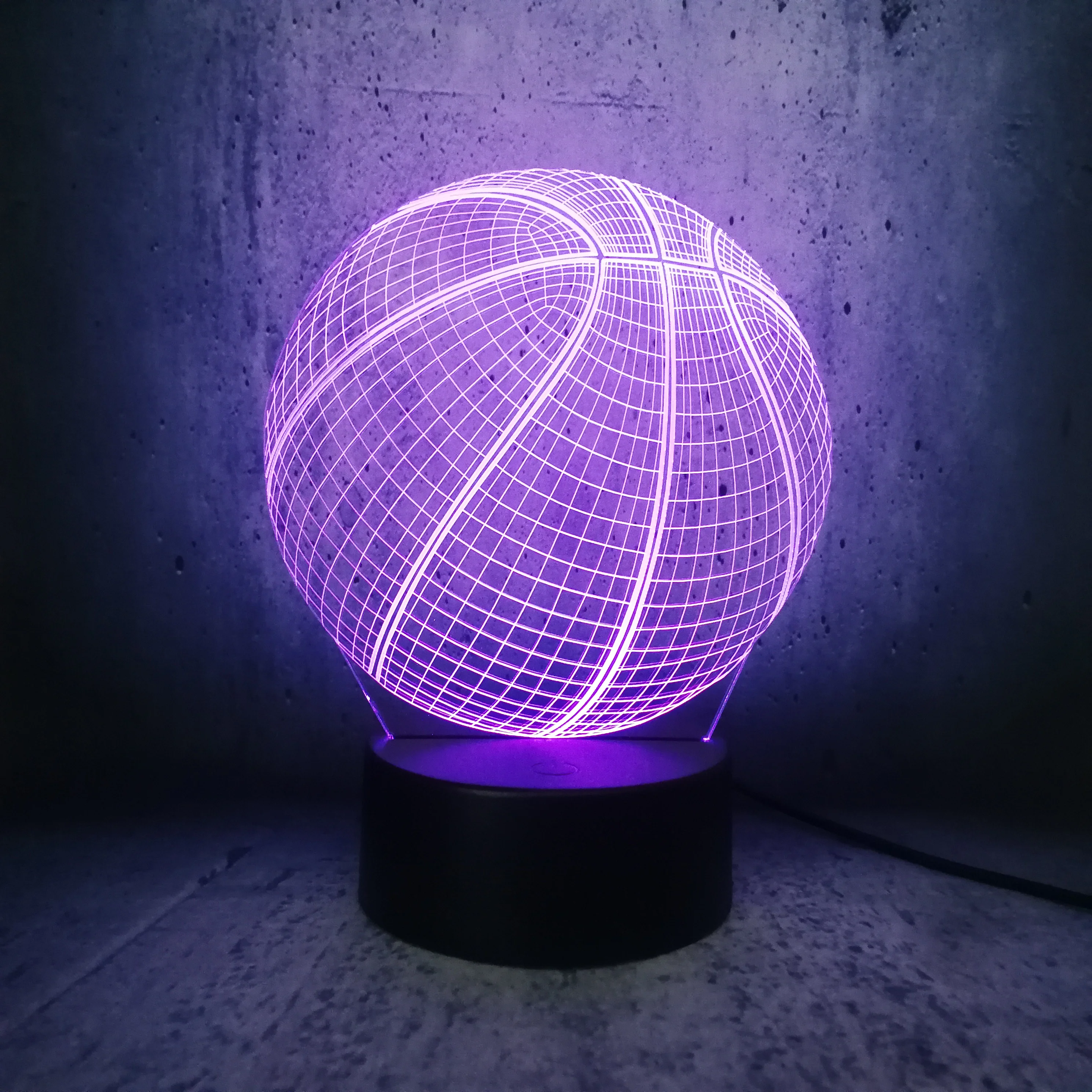 Новинка спортивный стиль баскетбол 3D USB светодиодная лампа сенсорный пульт