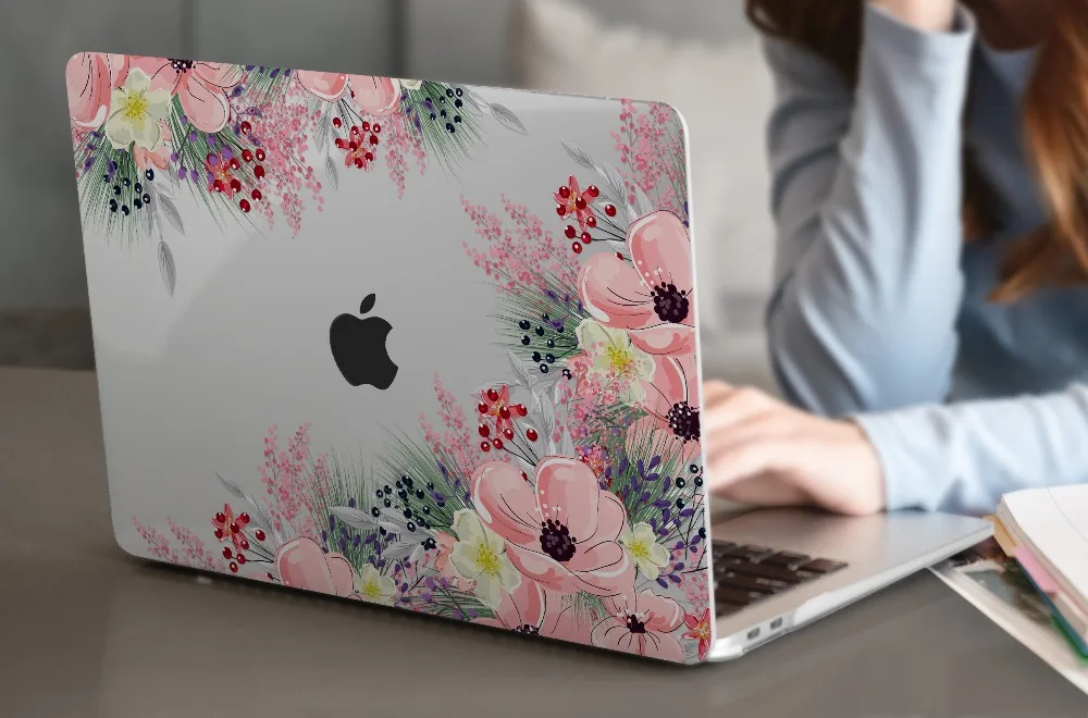 Жесткий чехол с цветочным рисунком и кристаллами для MacBook Air 11 12/air 13 A1932 retina 13 pro 13,3 15 16 touch bar A2141 чехол с цветами для ноутбука