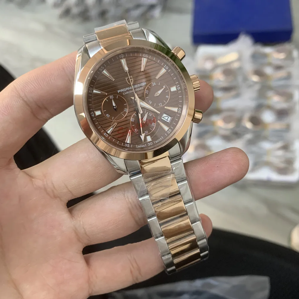 

PAGANI DESIGN New Sapphire Men's Watch Quartz Vk63 Stainless Steel 100M Waterproof Top Brand Casual Business O-m-e-g-a Watches