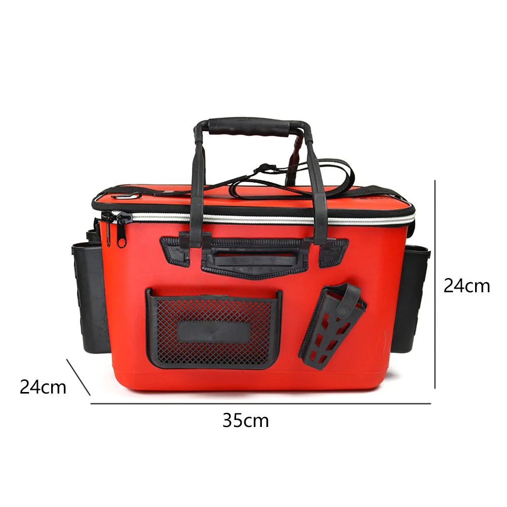 

Tackle Storage Wear Resistant Fishing Box Living Portable EVA Zipper Closure Large Capacity With Handle Shoulder Strap Outdoor