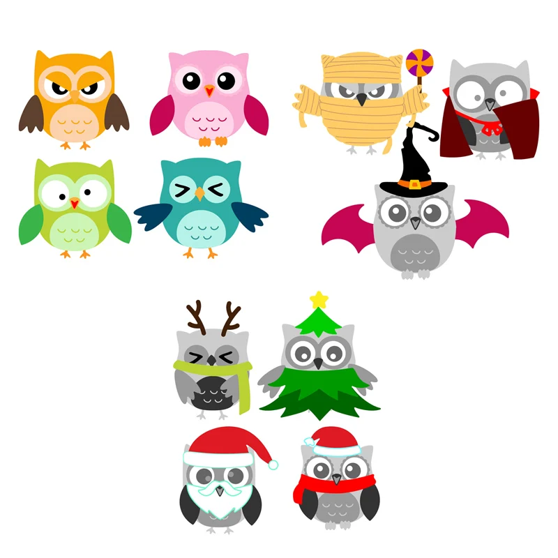 

Build an Owl Die Christmas Halloween Owls Metal Cutting Dies for DIY Scrapbooking Embossing Paper Cards Crafts New 2020