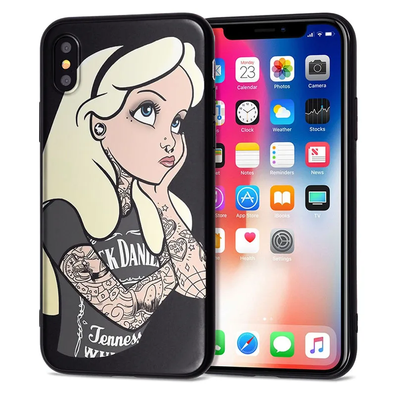 Чехол для iPhone 11 Pro, чехол для iPhone 5, 5S, 6, 6 S, 7, 8 Plus, X, XS, Max, тату, принцесса, чехол для iPhone 7, чехол из мягкого ТПУ для iPhone XR, чехол