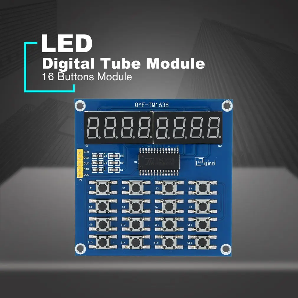 Светодиодный дисплей 16 клавиши кнопки 8 битная цифровая трубка модуль Плата 3