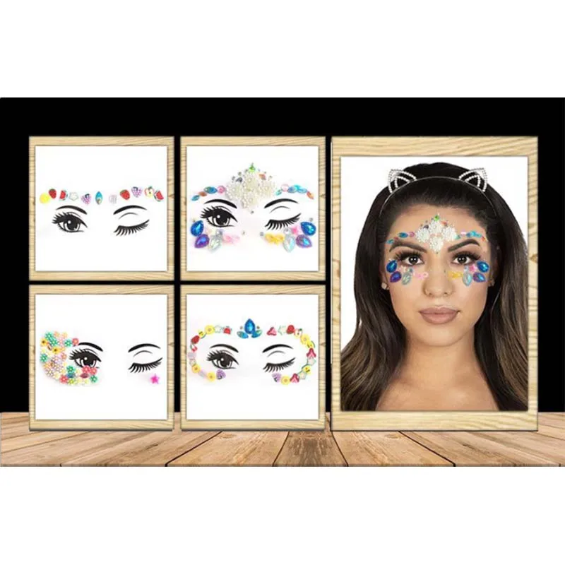 Стразы Праздничные наклейки для украшений поддельные тату блестящие татуировки