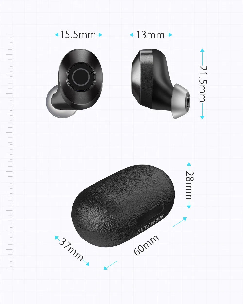 BlitzWolf FYE5 bluetooth v5.0 TWS настоящие беспроводные наушники-вкладыши спортивные стерео водонепроницаемые HiFi мини наушники гарнитура наушники