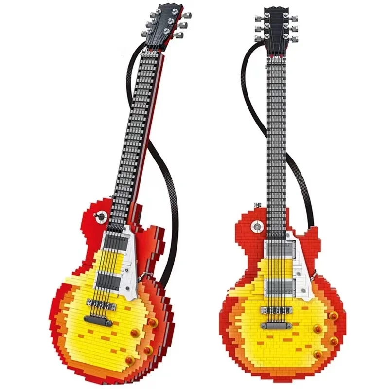 

Идея гитара MOC 21329, знаменитая музыкальная модель, строительные блоки 21323, строительные блоки, игрушки для детей, девочка, подарок на день рож...