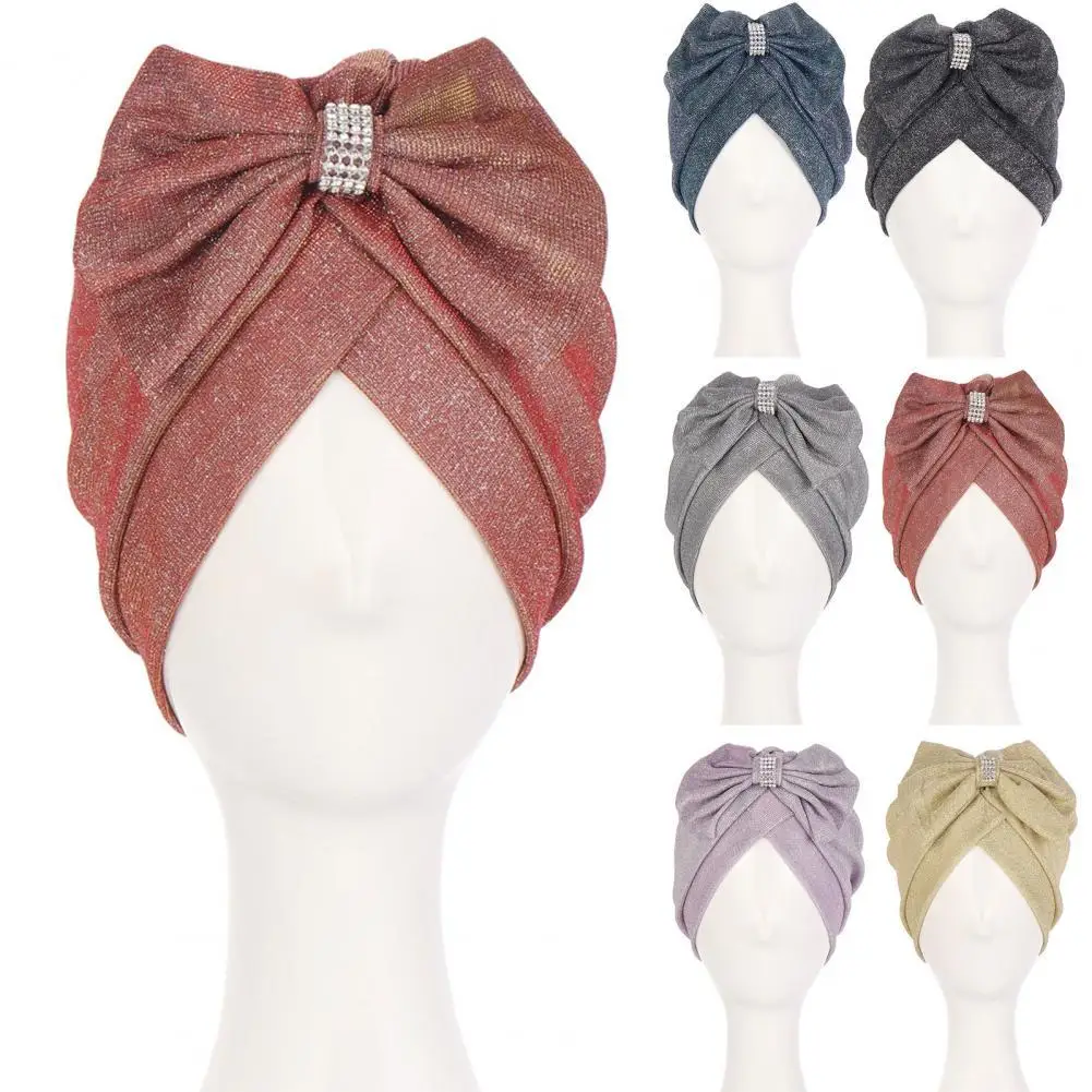 

HOT SALESï¼ï¼ï¼Turban Cap Bow-knot Shape Colorfast Polyester Stylish Beanie Cap for Home