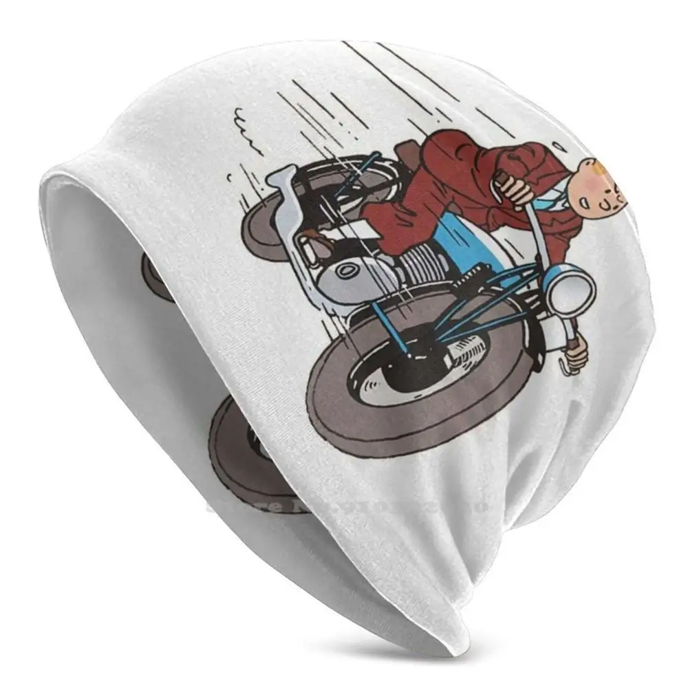 

Comics Stretch Knit Beanies Autumn Winter Hats For Man Woman Child Teens Tintin Comics Snowy Cpt Captain Haddock Herge French