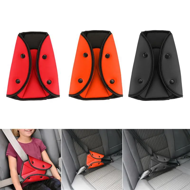 

New Universal Car Safe Seat Belt Cover Soft Adjustable Children Safety Belt Fixer Triangle Anti-ledge For Child Neck Protection