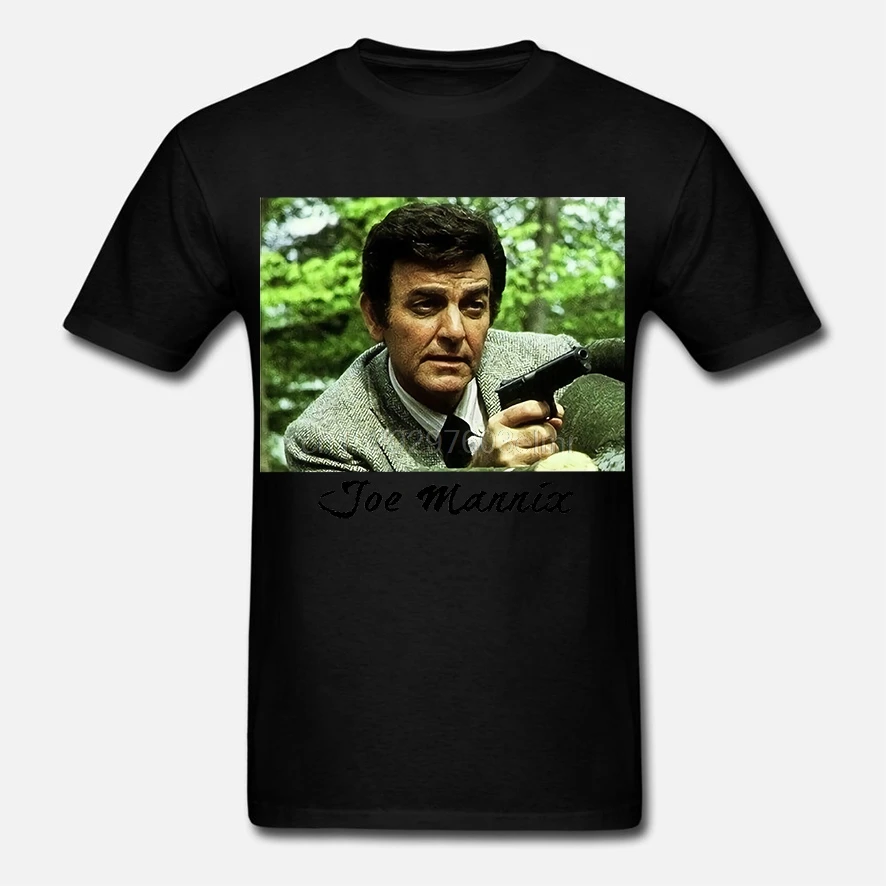 Белая футболка JOE MANNIX MIKE CONNORS Ретро tv DETECTIVE|Мужские футболки| |