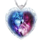 Модное женское ожерелье с подвеской в форме сердца, с узором мать и ребенок, волк, креативное роскошное изысканное универсальное популярное живое ожерелье